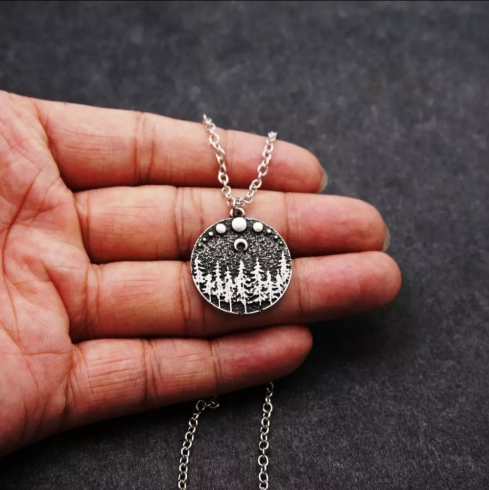Mountains Silver Pendant Necklace